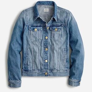 J.Crew Classic Denim Jacket Brilliant Day Wash Women Blue 100% Cotton Size XS